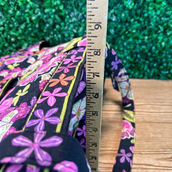 Vera Bradley Pirouette Pink Large Tote Pink Purple Black Floral Pattern 21x14x8" - Picture 6 of 9